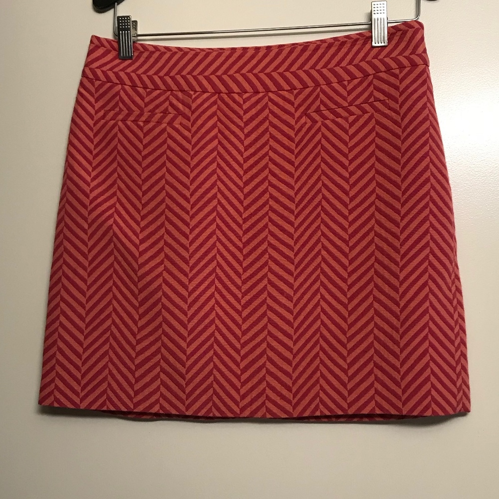 Loft | Fuchsia & Orange Zig Zag Mini Skirt, 4P